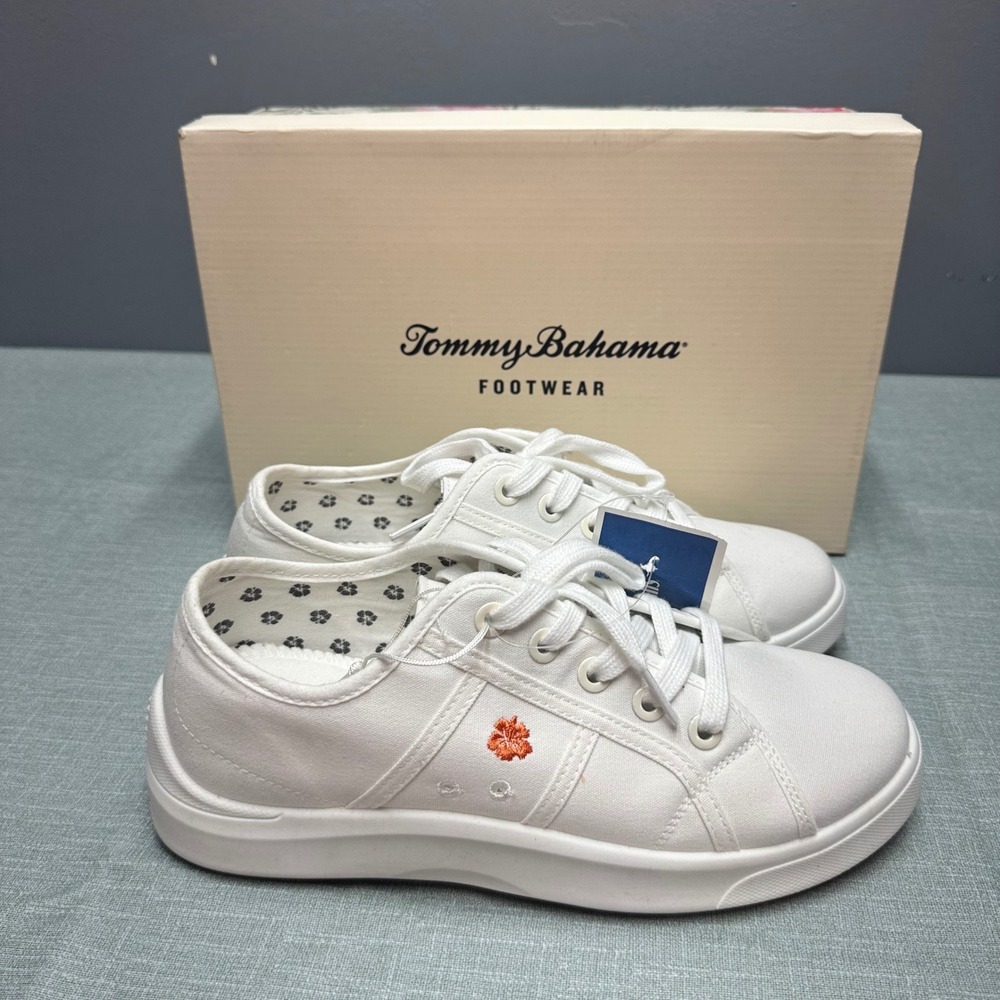 Tommy Bahama Lorena Womens White Casual Sneakers Size 7.5 New In Box - Picture 5 of 11